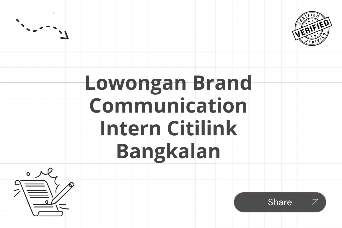Lowongan Brand Communication Intern Citilink Bangkalan Tahun 2025