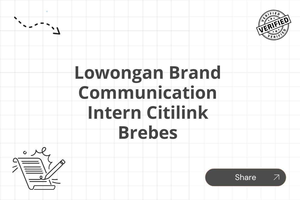 Lowongan Brand Communication Intern Citilink Brebes Tahun 2025 (Resmi)