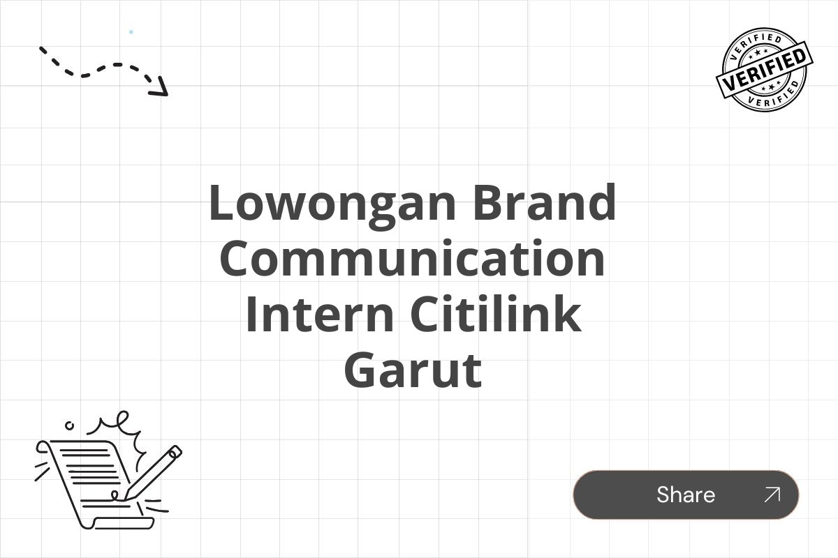 Lowongan Brand Communication Intern Citilink Garut Tahun 2025 (Apply Now)