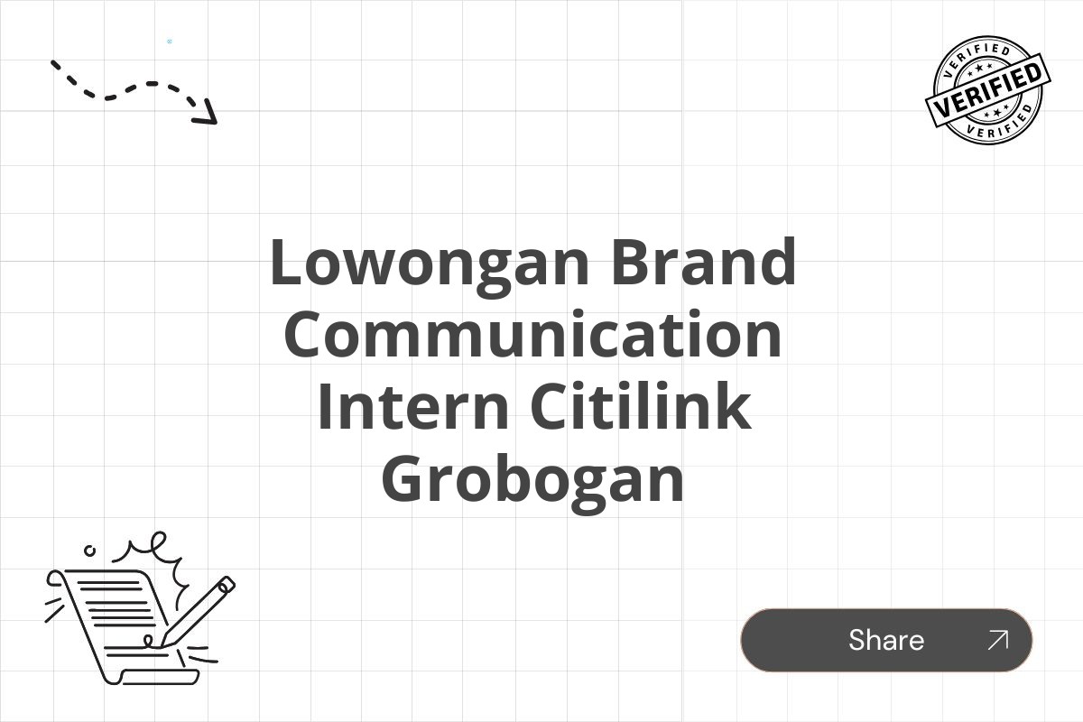 Lowongan Brand Communication Intern Citilink Grobogan Tahun 2025 (Resmi)