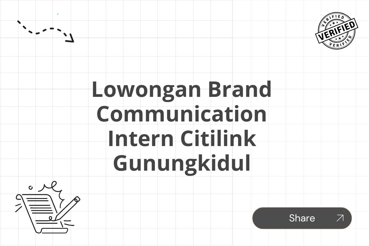 Lowongan Brand Communication Intern Citilink Gunungkidul Tahun 2025 (Resmi)
