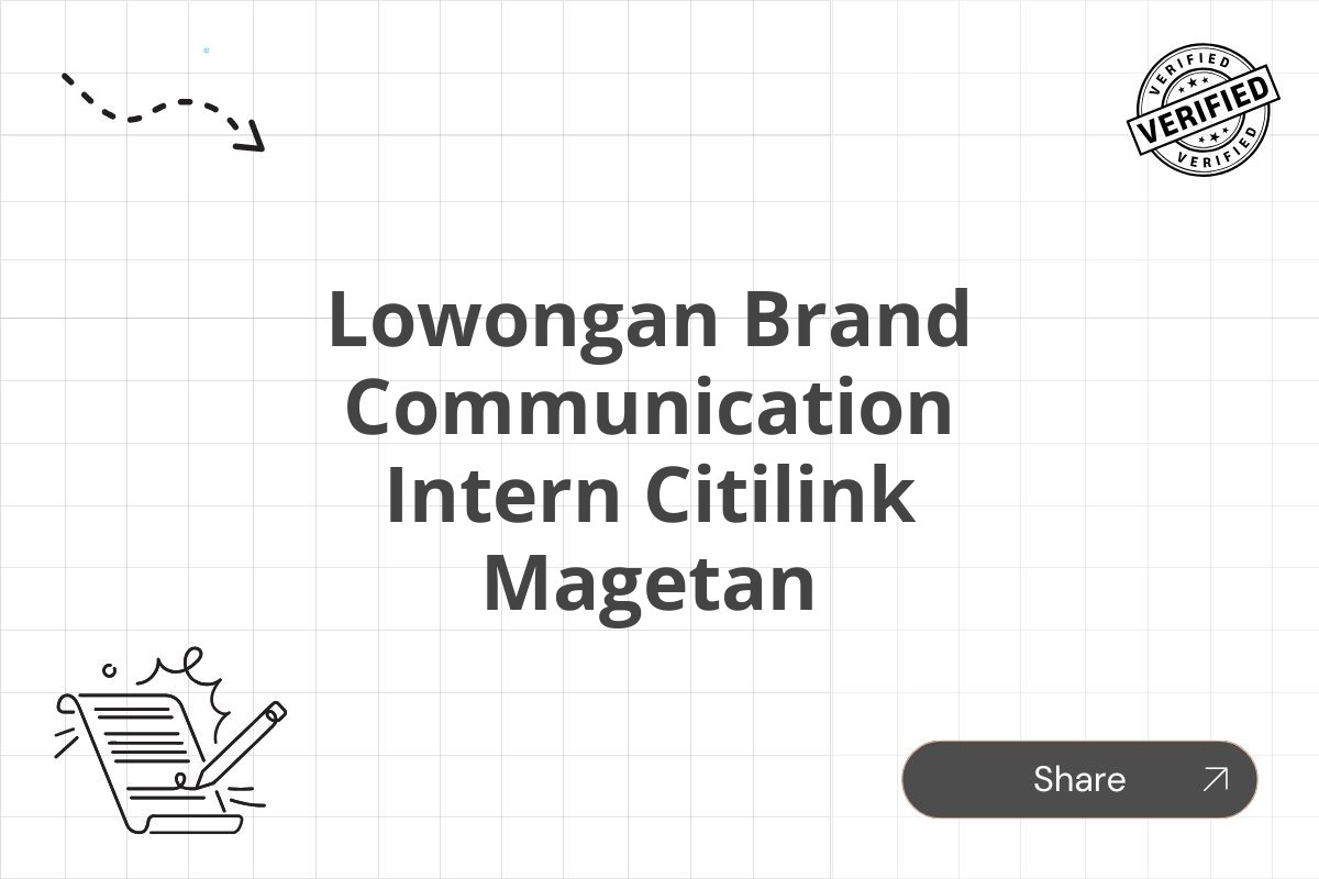 Lowongan Brand Communication Intern Citilink Magetan Tahun 2025