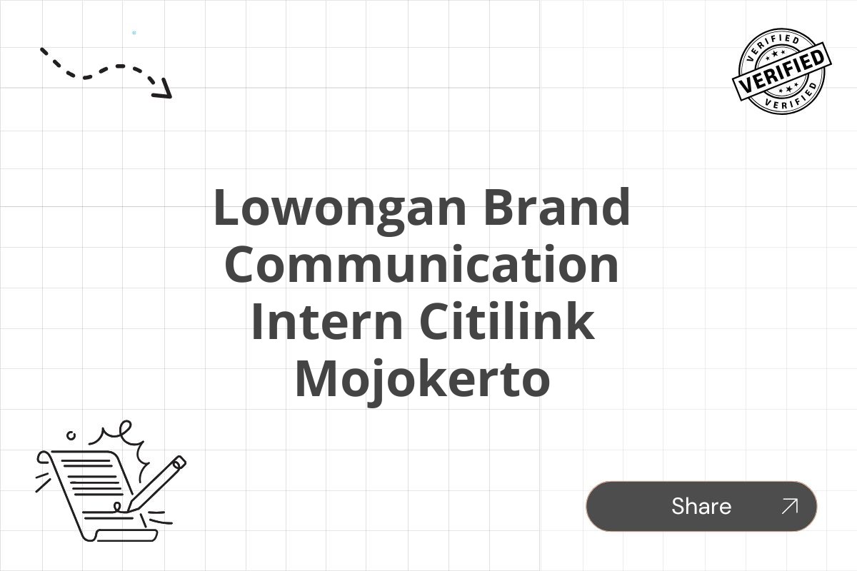 Lowongan Brand Communication Intern Citilink Mojokerto Tahun 2025