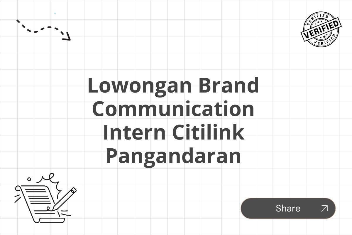 Lowongan Brand Communication Intern Citilink Pangandaran Tahun 2025