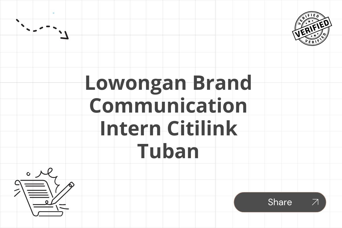 Lowongan Brand Communication Intern Citilink Tuban Tahun 2025