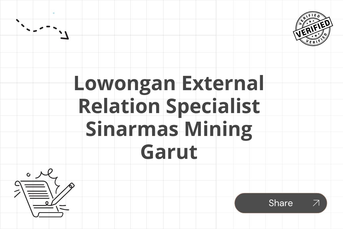 Lowongan External Relation Specialist Sinarmas Mining Garut Tahun 2025