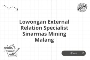 Lowongan External Relation Specialist Sinarmas Mining Malang