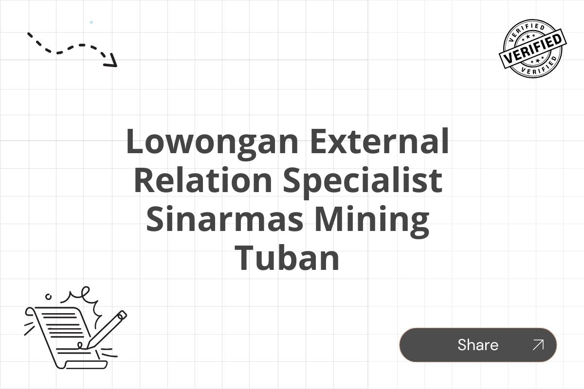 Lowongan External Relation Specialist Sinarmas Mining Tuban