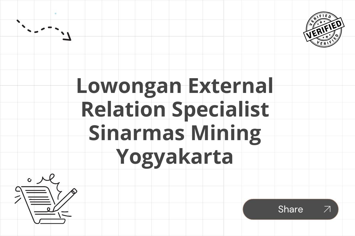 Lowongan External Relation Specialist Sinarmas Mining Yogyakarta