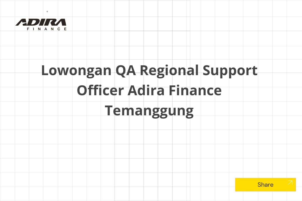 Lowongan QA Regional Support Officer Adira Finance Temanggung Tahun 2025