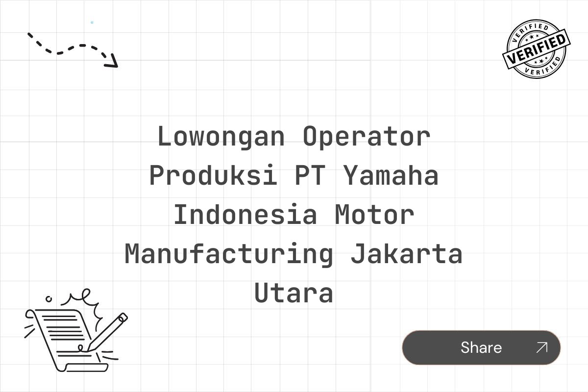 Lowongan Operator Produksi PT Yamaha Indonesia Motor Manufacturing Jakarta Utara Tahun 2025 (Resmi)